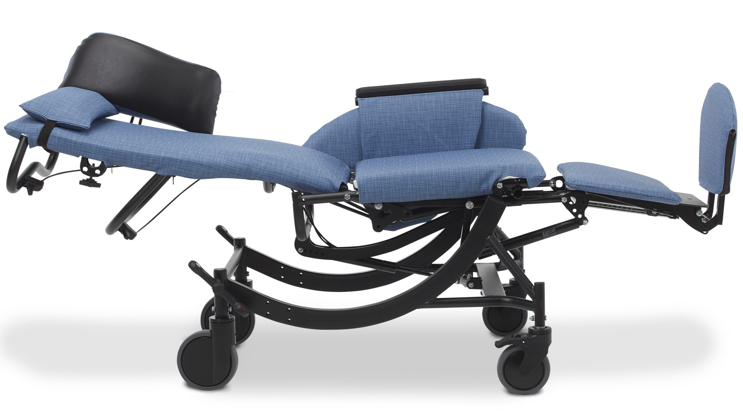 An adjustable chair in blue
