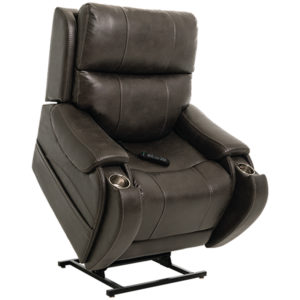 Adjustable leather recliner in black