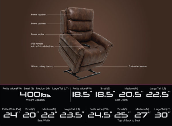Adjustable leather recliner specifications
