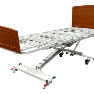 A specialty bed frame with matching head and foot boards.